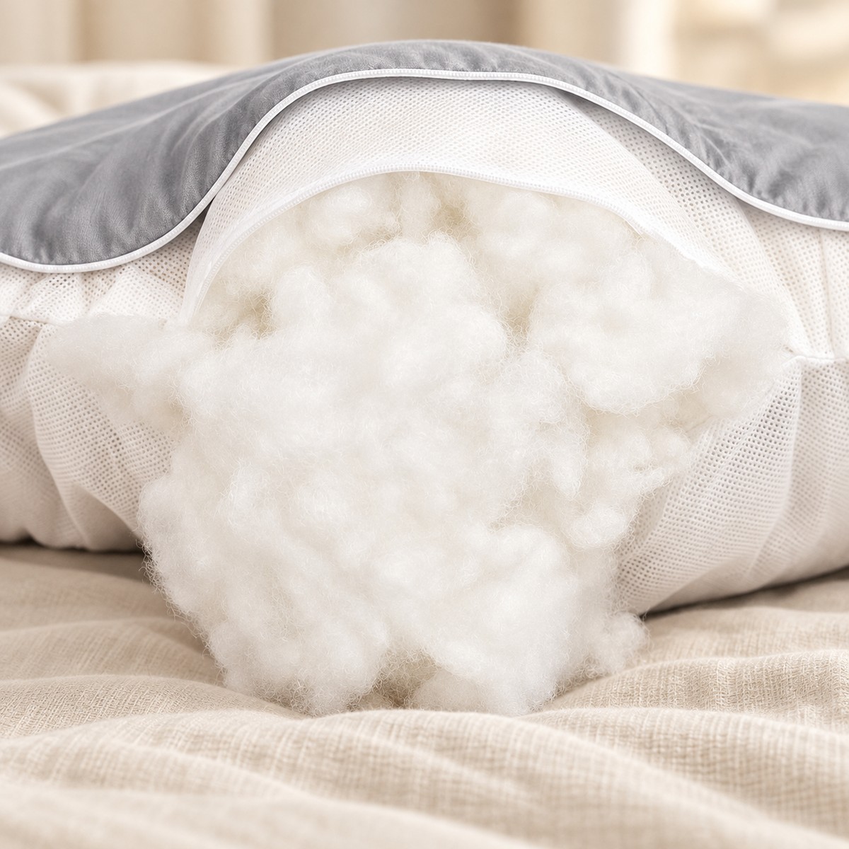 SideDream U alakú kismamapárna – töltet részlete